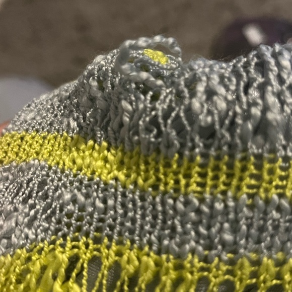 Vertigo loose Knit Maxi Dress Swimsuit Coverall Yellow Gray Size M - Picture 10 of 10